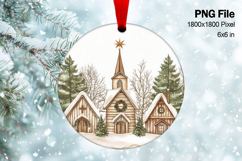 Christmas House Ornament Watercolor Snow House Decorate_6 Product Image 1