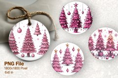 Christmas Tree Ornament Round Circle Decorate Sublimation Product Image 1