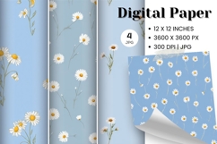 Flower Pattern Background Wallpaper Digital Paper_6 Product Image 1