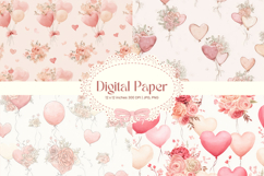 Heart Pattern Valentines Background Wallpaper Digital Paper Product Image 1