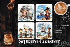 Pirate Square Coasters Kids Accessories Keychain Product Image 1