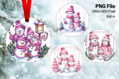 Snowman Christmas Ornament Round Circle Tree Decorate PNG61 Product Image 1