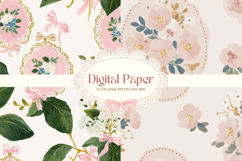Flower Pattern Background Wallpaper Digital Paper Wrap_67 Product Image 1