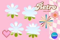 Retro Flower Canva Frame Vintage Photo Frame Drag Drop_7 Product Image 1