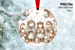 Nativity Scene Christmas Ornament Round Circle Jesus Baby_7 Product Image 1