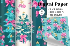 Christmas Tree Pattern Digital Paper Background Seamless_7 Product Image 1