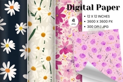 Flower Pattern Background Wallpaper Digital Paper_7 Product Image 1