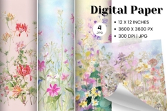Flower Background Digital Paper Wallpaper Backdrop_7 Product Image 1