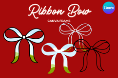 Coquette Bow Canva Frame Hand-Drawn Ribbon Mom life Design Product Image 1