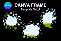 Watercolor Splash Canva Frame Template Bleach Effect Frame7 Product Image 1