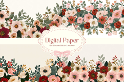Flower Pattern Background Wallpaper Digital Paper_72 Product Image 1