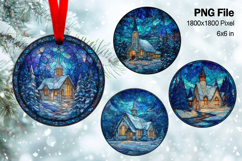 Christmas House Ornament Watercolor Snow House Decorate_77 Product Image 1