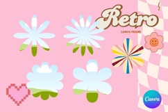 Retro Flower Canva Frame Vintage Photo Frame Drag Drop_8 Product Image 1