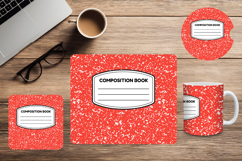 Composition Book Design School Mug Mouse Pad Car Coaster_8 Product Image 1