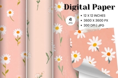 Flower Pattern Background Wallpaper Digital Paper_8 Product Image 1
