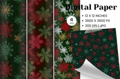 Red Snowflake Bokeh Sparkle Christmas Background Backdrop_8 Product Image 1