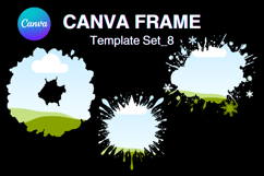Watercolor Splash Canva Frame Template Bleach Effect Frame8 Product Image 1