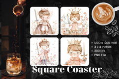 Prince Square Coasters Kids Accessories Keychain Sublimation Product Image 1