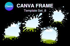 Watercolor Splash Canva Frame Template Bleach Effect Frame8 Product Image 1