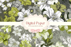 Flower Pattern Background Wallpaper Digital Paper_81 Product Image 1