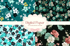 Flower Pattern Background Wallpaper Digital Paper_86 Product Image 1