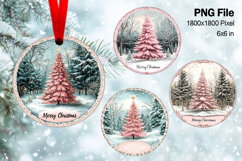 Christmas Tree Ornament Round Circle Decorate Sublimation_88 Product Image 1