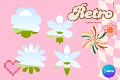 Retro Flower Canva Frame Vintage Photo Frame Drag Drop_9 Product Image 1