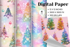 Christmas Tree Pattern Digital Paper Background Seamless_9 Product Image 1