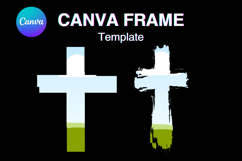 Jesus Cross Canva Frame Paint Distressed Christian Easter_9 Product Image 1