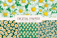 Daisy Flower Seamless Pattern Background Gift Wrap Wallpaper Product Image 1
