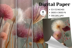 Flower Background Digital Paper Wallpaper Backdrop_9 Product Image 1