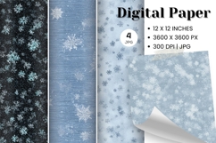 Blue Snowflake Bokeh Sparkle Christmas Background Backdrop_9 Product Image 1