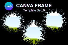 Watercolor Splash Canva Frame Template Bleach Effect Frame9 Product Image 1