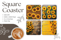 Sunflower Square Coasters Accessories Keychain Sublimation_9 Product Image 1