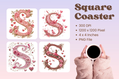 Letters Valentine Square Coasters Love Heart Accessories_S Product Image 1