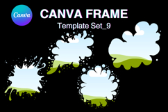 Watercolor Splash Canva Frame Template Bleach Effect Frame9 Product Image 1