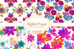 Flower Pattern Background Wallpaper Digital Paper_90 Product Image 1
