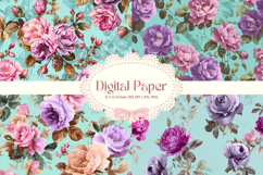 Flower Pattern Background Wallpaper Digital Paper_92 Product Image 1