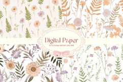 Flower Pattern Background Wallpaper Digital Paper_98 Product Image 1