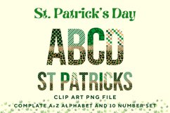 St patricks day Alphabet Leopard Half Shamrock Leaf LettersA Product Image 1