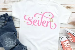 7th Birthday Girl Butterfly SVG - Seven 7 Birthday Girl PNG Product Image 1