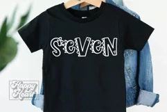 7th Birthday Boy Dinosaur SVG - Seven Dinosaur Shirt Clipart Product Image 1