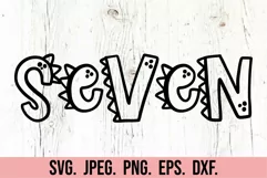 7th Birthday Boy Dinosaur SVG - Seven Dinosaur Shirt Clipart Product Image 5
