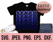 7th Birthday Boy Shirt SVG - Seventh Birthday Seven Clipart Product Image 2