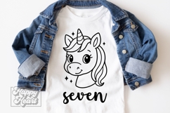 Seven Birthday Unicorn SVG - 7th Birthday Unicorn Shirt PNG Product Image 3