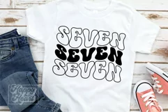 Seven SVG - 7th Birthday Boy Retro - Birthday Girl Shirt PNG Product Image 2