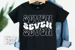 Seven SVG - 7th Birthday Boy Retro - Birthday Girl Shirt PNG Product Image 1
