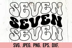Seven SVG - 7th Birthday Boy Retro - Birthday Girl Shirt PNG Product Image 5