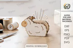 Sheep Sewing Pincushion Laser Cut. Needle Holder Stand SVG Product Image 1