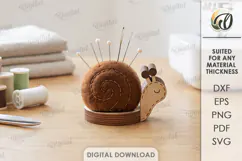 Snail Sewing Pincushion Laser Cut. Needle Holder Stand SVG Product Image 1